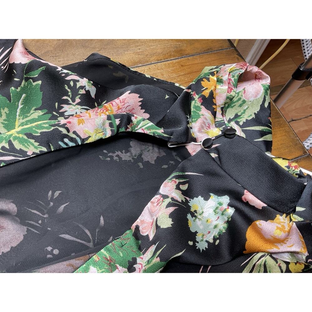 Petal & Pup Black Floral High-Neck Midi Dress - Picture 12 of 12